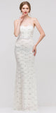 Charming Long Lace Gown Ivory Sheath Mermaid Flare Strapless