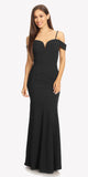Black Off Shoulder Mermaid Style Evening Gown with Sweetheart Neckline 