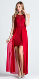 La Scala 23984 High Low Overlay Lace Dress