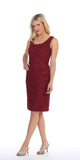 Celavie 2462s Modest Burgundy Short Lace Dress With Matching Bolero Jacket