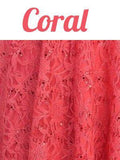 Modest Coral Short Lace Dress With Matching Bolero Jacket