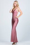 Open-Back Shimmering Mermaid Long Prom Dress Ash Rose