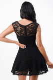 La Scala 25943 Lace Black Short Dress Skater A-Line Sleeveless