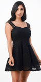 La Scala 25943 Lace Black Short Dress Skater A-Line Sleeveless