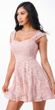 La Scala 25943 Lace Blush Short Dress Skater A-Line Sleeveless
