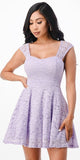 La Scala 25943 Lace Lavender Short Dress Skater A-Line Sleeveless