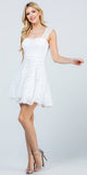 La Scala 25943 Lace Off White Short Dress Skater A-Line Sleeveless