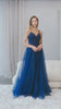 Juliet 283 3D Flowers Embroidered Tulle Glitter Skirt High Slit