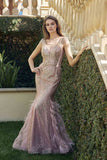 Juliet 286 Floor Length Feather Skirt Embellished Fitted Prom Dress