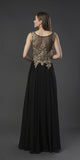 Black Long Prom Dress with Appliqued Bodice