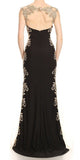 Appliqued Sweetheart Neck Long Prom Dress Black/Gold