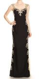 Appliqued Sweetheart Neck Long Prom Dress Black/Gold
