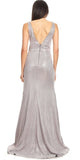 Sleeveless Long Prom Dress Silver with Slit