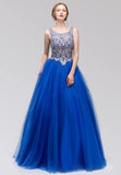 Cut-Out Back Embroidered Quinceanera Dress Royal Blue