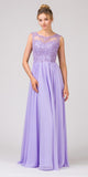 Eureka Fashion 3711 Lilac Floor Length Formal Dress Lace Illusion Bodice