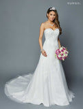 Sweetheart Neckline Strapless Wedding Gown White