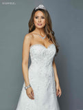Sweetheart Neckline Strapless Wedding Gown White