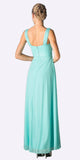 Cinderella Divine 3984 Long Beach Wedding Bridesmaid Dress Aqua Flowy Chiffon