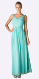 Cinderella Divine 3984 Long Beach Wedding Bridesmaid Dress Aqua Flowy Chiffon