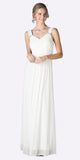 Cinderella Divine 3984 Long Beach Wedding Bridesmaid Dress White Flowy Chiffon