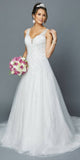 A-Line Appliqued Long Wedding Dress White