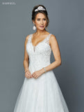 A-Line Appliqued Long Wedding Dress White