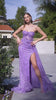 Ladivine CD998 Long Strapless Butterfly Applique Gown with Slit