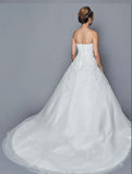 Sweetheart Neckline Strapless Wedding Ball Gown White