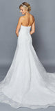 DeKlaire Bridal 416 Strapless Plunging Sweetheart Neckline Illusion Panel Chapel Train Mermaid Wedding Dress