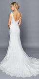 DeKlaire Bridal 431 V-Neckline Trumpet Mermaid Wedding Dress Court Train Beaded Embroidery Applique
