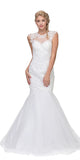 Eureka Fashion 4510 Cut Out Back Floor Length Mermaid-Style Sleeveless Wedding Gown Off White