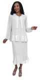 Hosanna 5022 Plus Size Turquoise 3 Piece Set Tea Length Dress