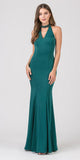 Eureka Fashion 5033 Hunter Green Mermaid Prom Gown with Beaded Choker-Collar