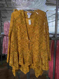 Hosanna 5084 Plus Size 3 Piece Set Gold Tea Length Dress