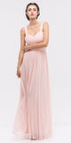 Blush Prom Gown Ruched Bodice Sweetheart Neckline Cut-Out Midriff