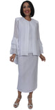 Hosanna 523 Plus Size 3 Piece Set White Ankle Length Dress