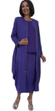 Hosanna 5273 Plus Size 3 Piece Set Purple Ankle Length Dress