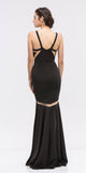 Sleeveless Trumpet Prom Gown with Sheer Panels Black