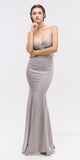 Silver Sweetheart Neckline Mermaid Satin Prom Gown with Cut-Out