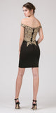 Off-Shoulder Embellished Bodice Short Party Dress Black
