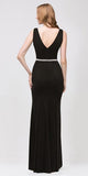 Fit and Flare Formal Black Evening Gown Deep V Neckline