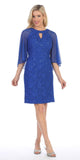 Royal Blue Wedding Guest Dress with Flutter Sleeves