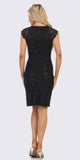 Beaded Waist Short Wedding Guest Dress Black