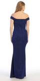 Celavie 6402 Off-Shoulder Mermaid Style Long Formal Dress Royal Blue