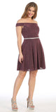 Mauve Off-Shoulder Homecoming Short Dress