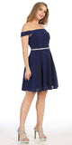 Royal Blue Off-Shoulder Homecoming Short Dress
