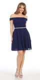 Royal Blue Off-Shoulder Homecoming Short Dress