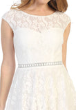 Cap Sleeved Off White A-Line Short Homecoming Dress 