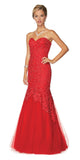 Juliet 644 Sweetheart Neckline Mermaid Style Prom Gown Red