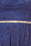 Royal Blue Off-Shoulder Wedding-Guest Short Dress